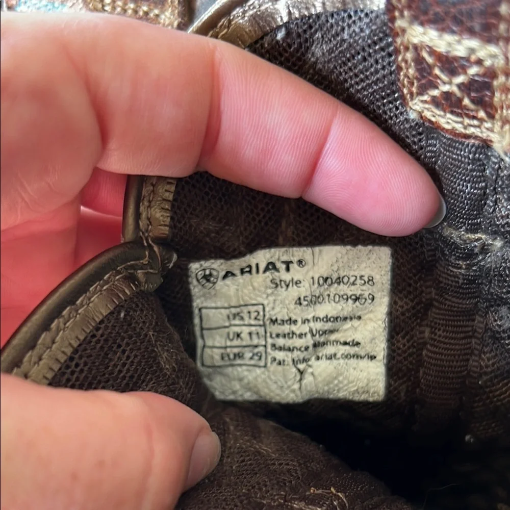 Ariat Brown and Patterned Western Boots